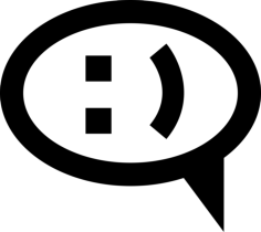 Oval Speech Bubble With Smiling Signs Inside Outline Svg File, Free Vectors File